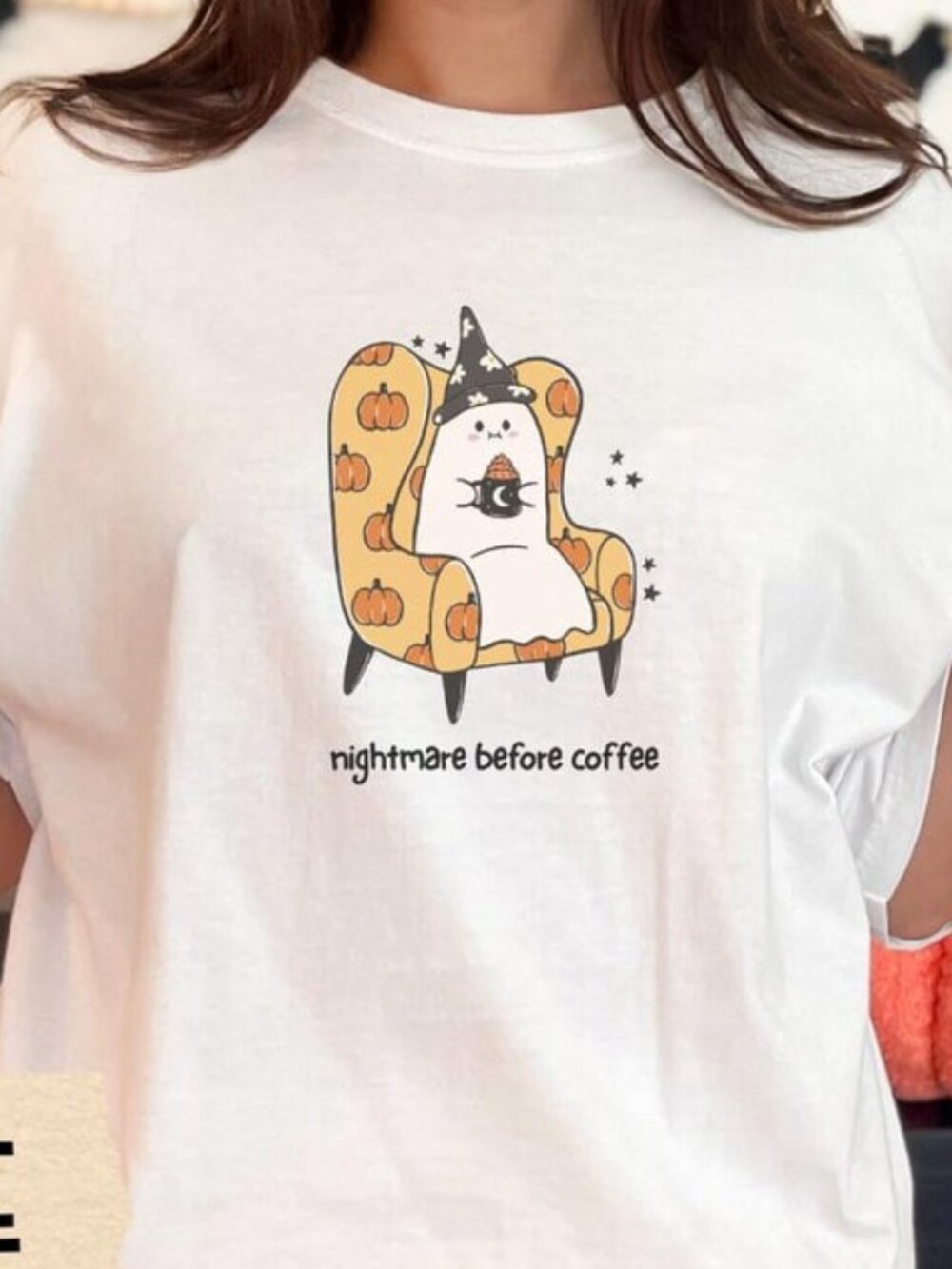 Halloween Coffee Ghost Shirt, Fall Tee, Autumn Lover Gift